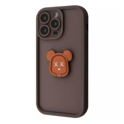 Чехол накладка Pretty  iPhone 15 Pro Max Медведь/Коричневая