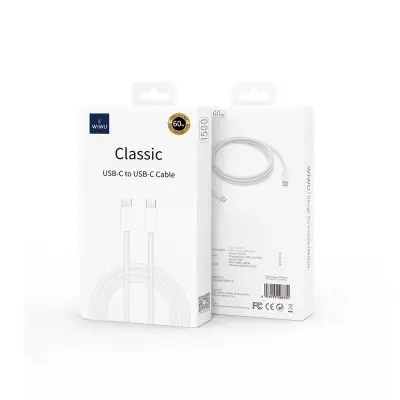Кабель Wiwu Classic 60W Braided Type-C to Type-C 1м Wi-c032 Кабель Wiwu Classic 60W Braided Type-C to Type-C 1м Wi-c032