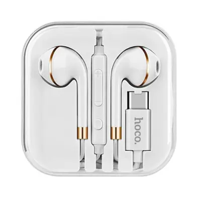 Провідні вакуумні навушники-гарнітура Hoco L8 Type-C White, білий