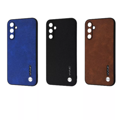 Чехол накладка Wave  Leather Samsung A145 (A14) Синяя