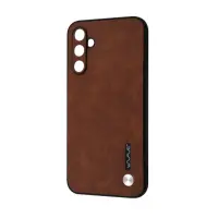 Чехол накладка Wave  Leather Samsung A145 (A14) Темно-коричневая
