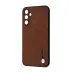Чехол накладка Wave  Leather Samsung A145 (A14) Темно-коричневая