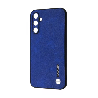 Чехол накладка Wave  Leather Samsung A245 (A24) Синяя