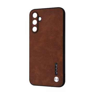 Накладка Wave Leather Samsung A245 (A24) Темно-коричнева