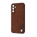 Чехол накладка Wave  Leather Samsung A245 (A24) Темно-коричневая