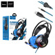 Накладные игровые наушники-гарнитура с микрофоном Hoco W103 Blue, Синие Накладные игровые наушники-гарнитура с микрофоном Hoco W103 Blue, Синие