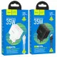 Мережевий зарядний пристрій Hoco N29 PD+QC3.0 35W + Кабель Type-C to Lightning Black, Чорний