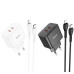 Сетевое зарядное устройство N29 PD+QC3.0 35W + Кабель Type-C to Lightning Black, Черный