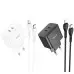 Мережевий зарядний пристрій Hoco N29 PD+QC3.0 35W + Кабель Type-C to Lightning Black, Чорний