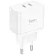 Мережевий зарядний пристрій Hoco N29 PD+QC3.0 35W + Кабель Type-C to Type-C White, Білий