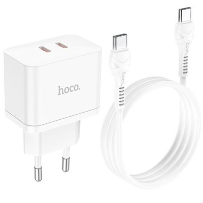 Сетевое зарядное устройство N29 PD+QC3.0 35W + Кабель Type-C to Type-C White, Белый