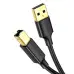USB кабель для принтера Ugreen US135 AM-BM 1м Black, Черный