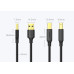 USB кабель для принтера Ugreen US135 AM-BM 1.5м black
