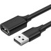 USB подовжувач Ugreen US103 USB2.0 Male to Female 1.5м Чорний