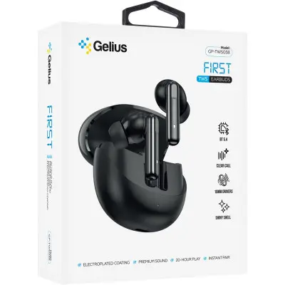 Беспроводные наушники Gelius First GP-TWS038 Black, Чёрные Беспроводные наушники Gelius First GP-TWS038 Black, Чёрные