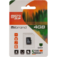 Карта пам\'яті Micro SD 4Gb Mibrand Class 4 Карта пам\'яті Micro SD 4Gb Mibrand Class 4