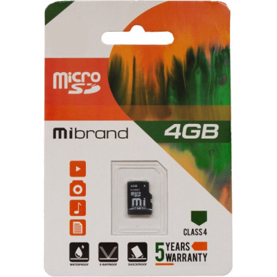 Карта пам\'яті Micro SD 4Gb Mibrand Class 4