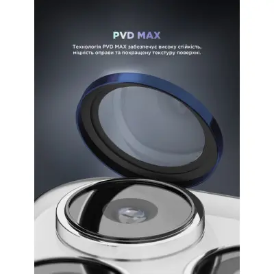 Захисне скло на камеру ArmorStandart Black Icon  iPhone 15 Pro/15 Pro Max Синій Титан