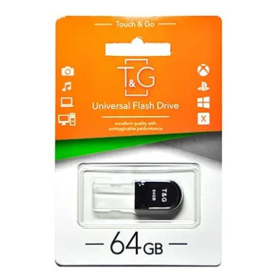 Флеш память USB 64Gb T&G Shorty 010  Black, Черный