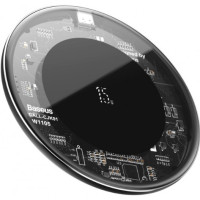 Бездротовий зарядний пристрій Baseus Simple Crystal 15W Black, Чорний Бездротовий зарядний пристрій Baseus Simple Crystal 15W Black, Чорний