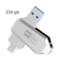 Флеш память USB 256Gb XO U50 USB3.0+Type-C Silver, Серебристый