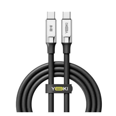 Кабель дата Yoki Type-C to Type-C 1м 60W Чёрно-серый (YK-CAUL614M2)