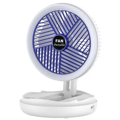 Настільний складний вентилятор Folding Fan 2in1 with Night Light Білий Настільний складний вентилятор Folding Fan 2in1 with Night Light Білий