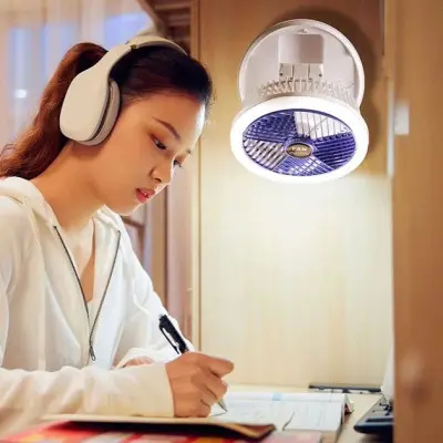 Настільний складний вентилятор Folding Fan 2in1 with Night Light Білий Настільний складний вентилятор Folding Fan 2in1 with Night Light Білий
