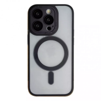 Чехол накладка Metal Buttons with MagSafe iPhone 13 Черная Full Camera