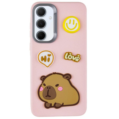Чохол накладка LeatherToys Samsung A356 (A35 5G) Capybara Рожева