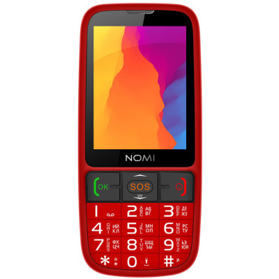 Кнопочный телефон Nomi i281 Red, красный