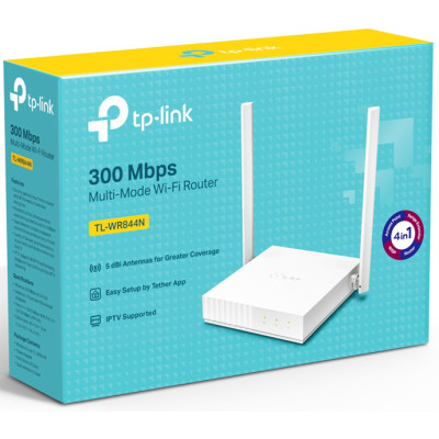 Бездротовий маршрутизатор (роутер) Wi-Fi TP-Link TL-WR844N White