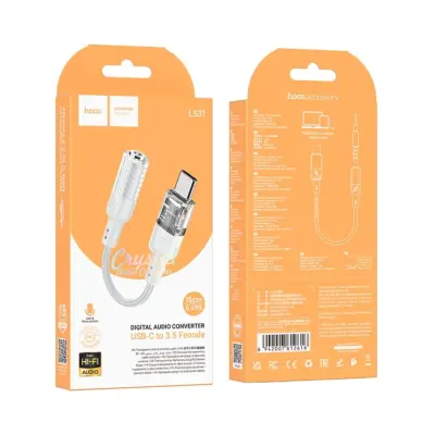 Перехідник аудіокабель Hoco LS37 Type-C converter 3.5 Сірий Перехідник аудіокабель Hoco LS37 Type-C converter 3.5 Сірий