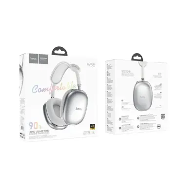 Безпровідні повнорозмірні навушники Hoco W55 Silver Stereo Bluetooth Headphones, сірі
