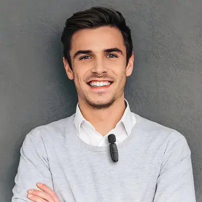 Бездротовий петличний мікрофон Hoco L15 Lightning + Type C Чорний