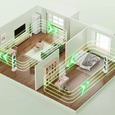 Настільний вентилятор Three Head Fan 1200mAh Чорний