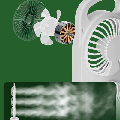 Настольный вентилятор Three Head Fan 1200mAh Черный