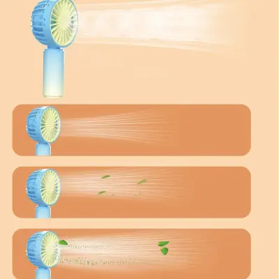 Портативний міні вентилятор LT-S3231 300mAh (Light Yellow)
