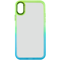 Чохол накладка Fresh sip iPhone X Бірюзовий/ Лимонний