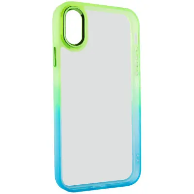 Чохол накладка Fresh sip iPhone X Бірюзовий/ Лимонний
