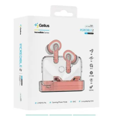 Беспроводные наушники Gelius Incredible 2 GP-TWS033x Pink, Розовые