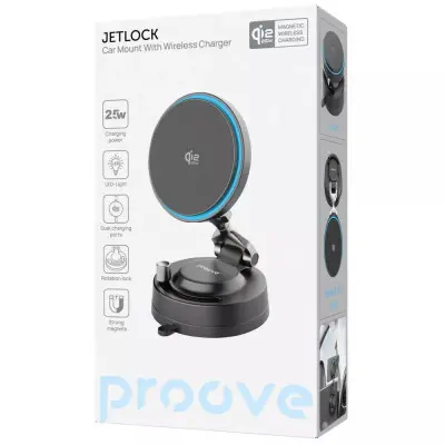 Автодержатель Proove JetLock Qi2.2  25W Black, Черный