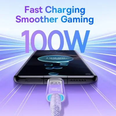 Кабель дата Baseus Explorer Type-C to Type-C 100W 1м Фиолетовый