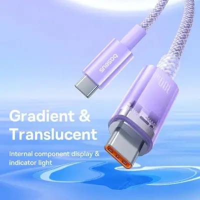 Кабель дата Baseus Explorer Type-C to Type-C 100W 1м Фиолетовый