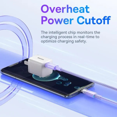 Кабель дата Baseus Explorer Type-C to Type-C 100W 1м Фиолетовый Кабель дата Baseus Explorer Type-C to Type-C 100W 1м Фиолетовый