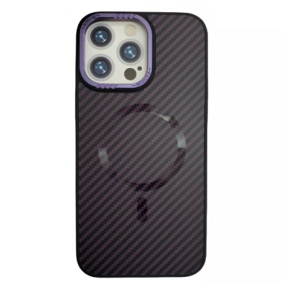 Чехол накладка Carbon Armor with MagSafe iPhone 12/12 Pro Фиолетовая