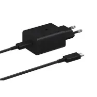 Сетевое зарядное устройство Samsung 45W Compact Power Adapter with Type-C to Type-C Cable Black, Черный