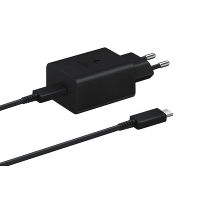 Мережевий зарядний пристрій Samsung 45W Compact Power Adapter with Type-C to Type-C Cable Black, Чорний