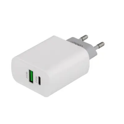 Мережевий зарядний пристрій XO PD 1USB + 1USB-С (18W) Білий (L64)