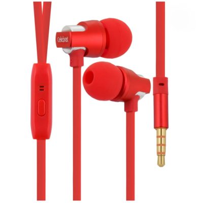 Провідні вакуумні навушники Celebrat C8 Super Bass Red, червоний